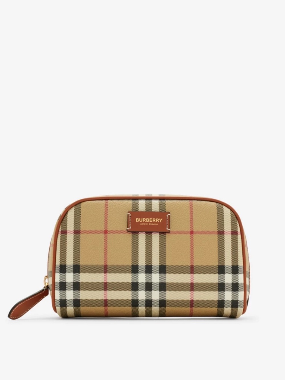 ✨ BURBERRY Small Check Travel Pouch Archive Beige / Briar Brown + COA ✨